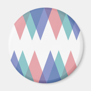 Blue and coral triangles magnet