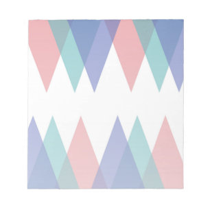 Blue and coral triangles notepad