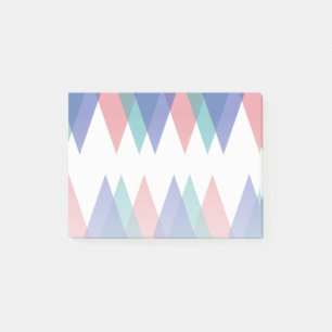 Blue and coral triangles post-it notes