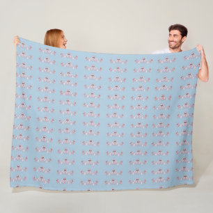 Blue and Cranberry Fleece Blanket
