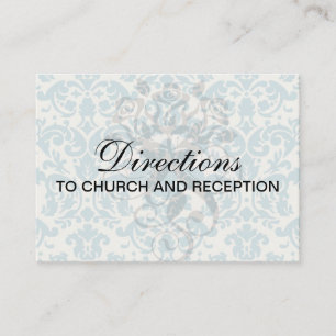 blue and cream damask flourish pattern enclosure card