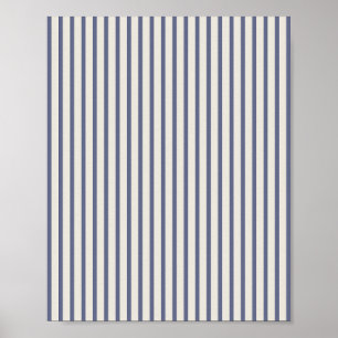 Blue And Cream Striped Poster