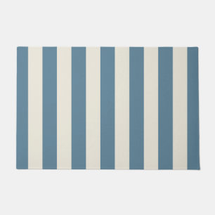 Blue And Cream Vertical Stripes Doormat