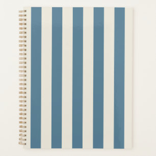 Blue And Cream Vertical Stripes Planner