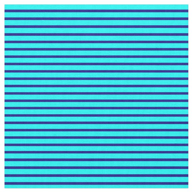 Blue and Cyan Coloured Lined/Striped Pattern Fabric (Close Up)