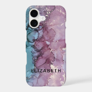 blue and dusty pink gold marble personalised