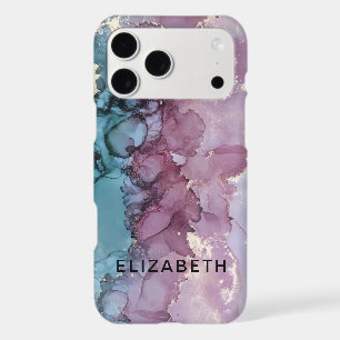 blue and dusty pink gold marble personalized