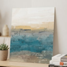 Blue and Earth Tone Textured Abstract Art