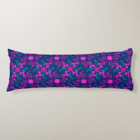 Blue and Fuchsia Pink Star Seamless Vector Pattern