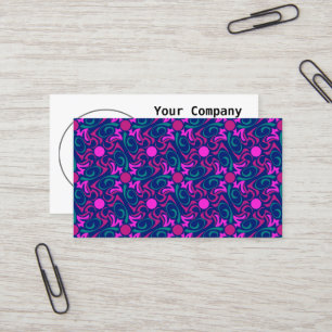 Blue and Fuchsia Pink Star Seamless Vector Pattern Business Card