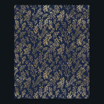 Blue and Gold Abstract Art Deco Leaves Pattern Poster<br><div class="desc">A lovely blue and gold art deco style leaves pattern.</div>