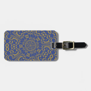 Blue and Gold Abstract Design Luggage Tag