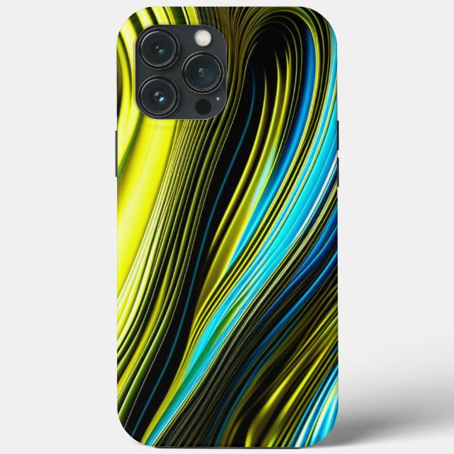 Blue and Gold Abstract Silk and Satin Rolls Case-Mate iPhone Case (Back)