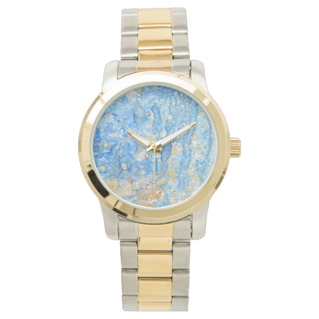 Blue and Gold Abstract Watch (Front)