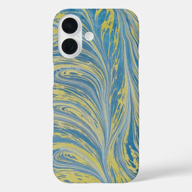 Blue And Gold Abstract Wave Case-Mate iPhone Case (Back)