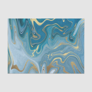 Blue and Gold Agate pattern 5 Tissue Paper