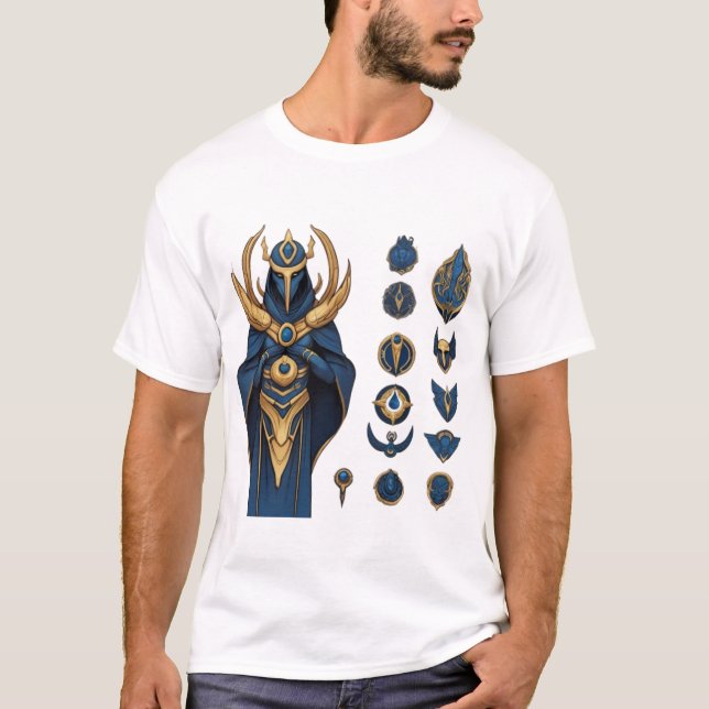 Blue and Gold Armour - League of Legends T-Shirt (Front)