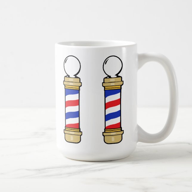 Blue and Gold Barber Poles Coffee Mug (Right)