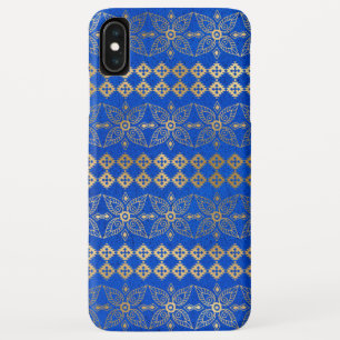 Blue and Gold Boho Floral Mandala Pattern Case-Mate iPhone Case