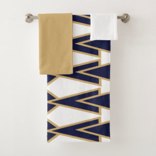Blue and Gold Bowties Bath Towel Set