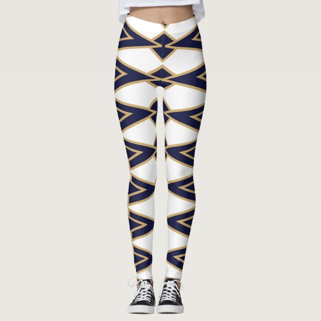 Blue and Gold Bowties  Leggings (Front)