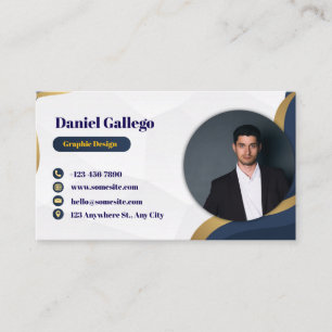 Blue and gold business card