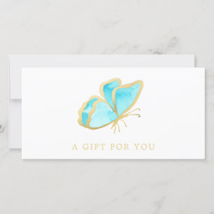 Blue and Gold Butterfly Salon Gift Certificate