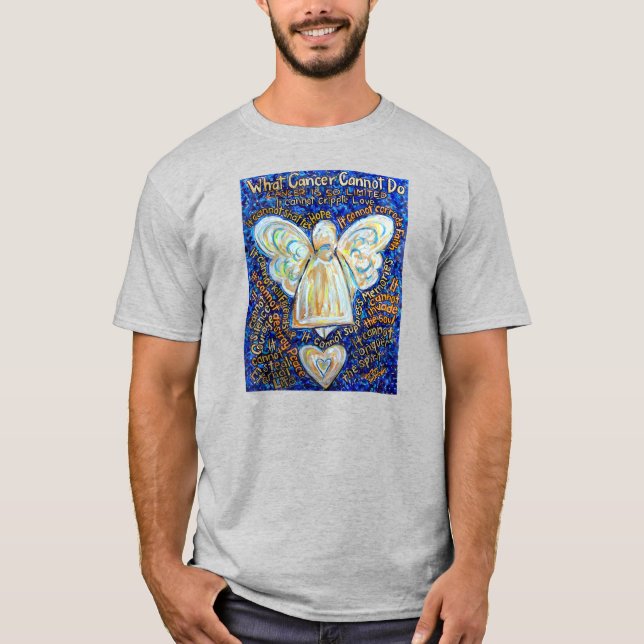 Blue and Gold Cancer Angel Custom Team Shirt (Front)