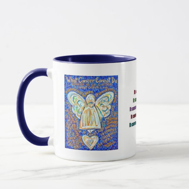 Blue and Gold Cancer Angel Mug (Left)