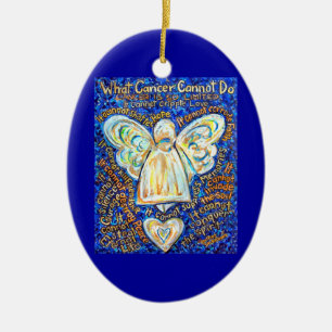 Blue and Gold Cancer Angel Ornament Customised