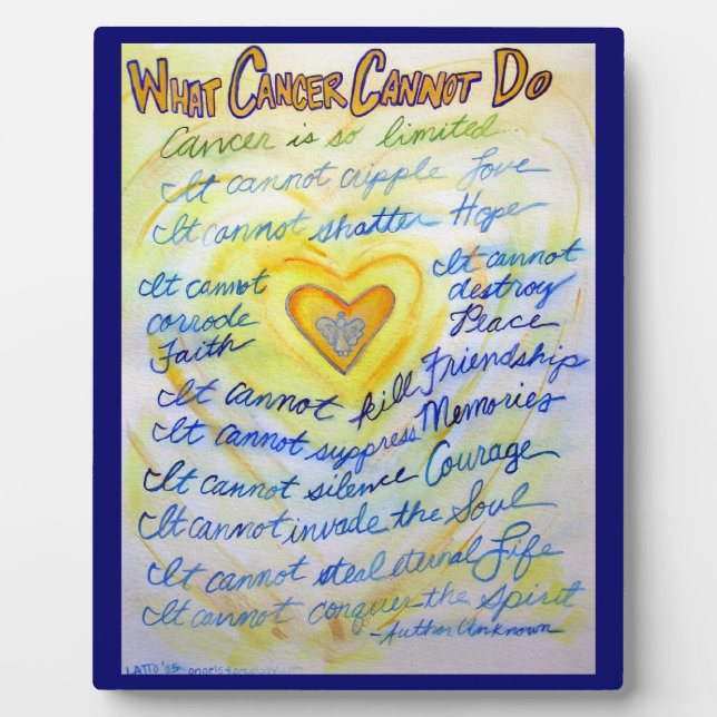 Blue and Gold Cancer Poem Painting Art Plaque (Front)