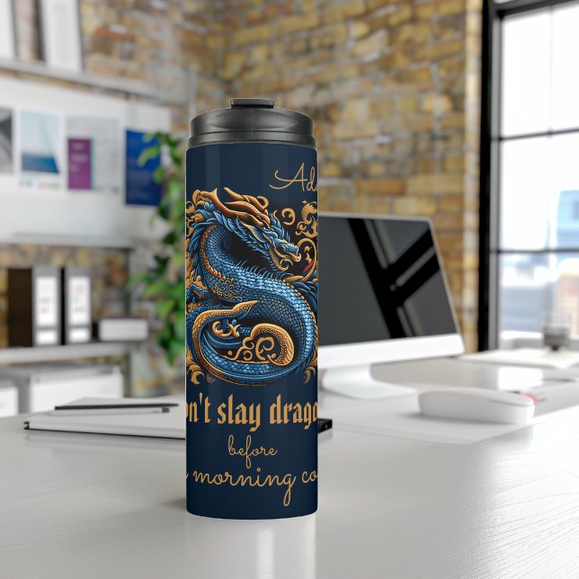 Blue and Gold Chinese Dragon  Thermal Tumbler (Creator Uploaded)