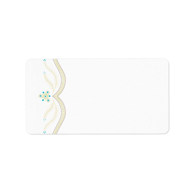 Blue and Gold Christmas Address Label (Front)