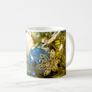 Blue and Gold Christmas Magic Coffee Mug