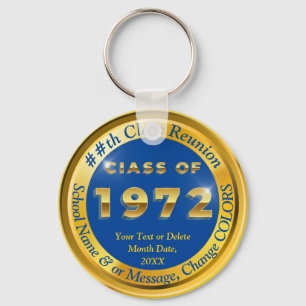 Blue and Gold, Class of 1972, Class Reunion Favour Key Ring