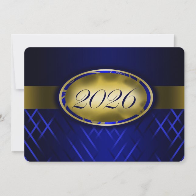 Blue and Gold Class of 2026 Invitation (Front)