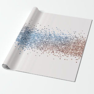 Blue and Gold Confetti Wrapping Paper