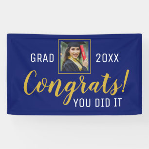Blue And Gold Congrats You Did It Grad 2020 Banner
