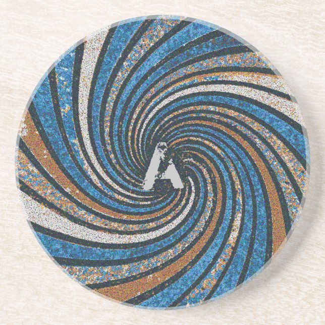 Blue and Gold - Customisable  Coaster (Front)