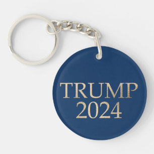 Blue and Gold Donald Trump 2024 Key Ring