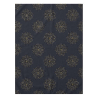 Blue and Gold Elegant Floral Pattern Tablecloth