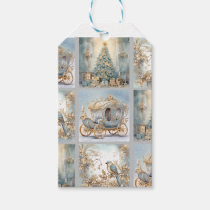 Blue and Gold Elegant Wrapping Paper Gift Tags