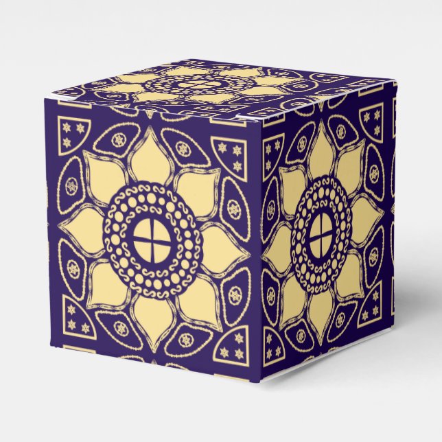 Blue and Gold Favour Box (Front Side)