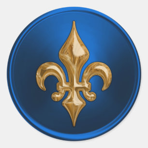 Blue and Gold Fleur de Lis Envelope Seal