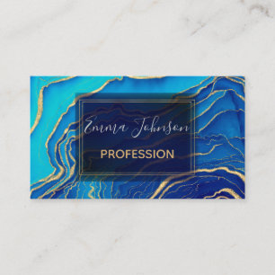Blue and Gold Fluid Liquid Painting Case-Mate iPho Business Card