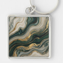 Blue and Gold Fluid Marble Abstract Art