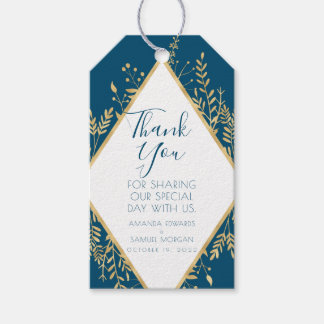 Blue and Gold Frame Modern Gift Tags