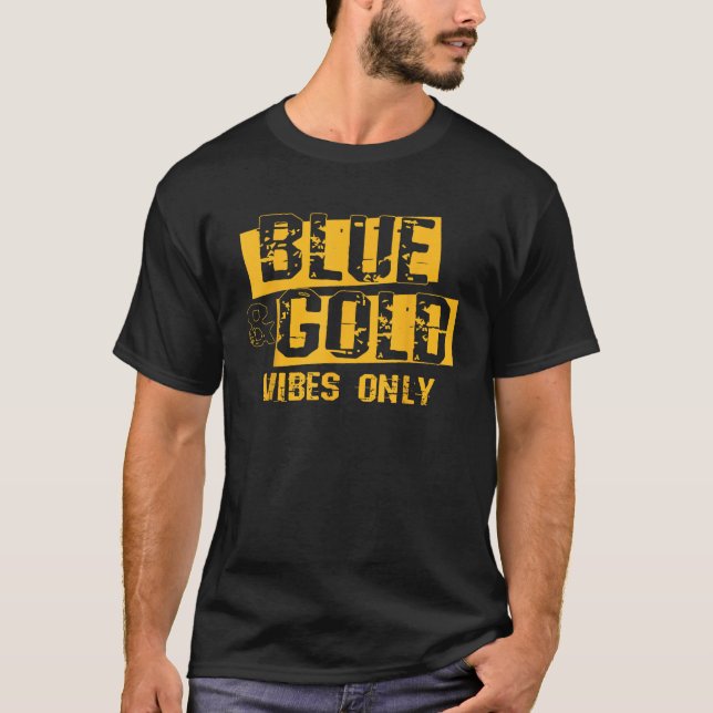 Blue and Gold Game Day Group Tee High School Footb (Front)