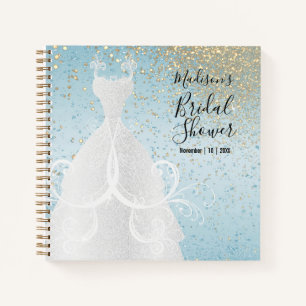 Blue and Gold Glitter  - Bridal Shower  Notebook