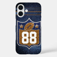 Blue and Gold Glitter School Football Team Colours
